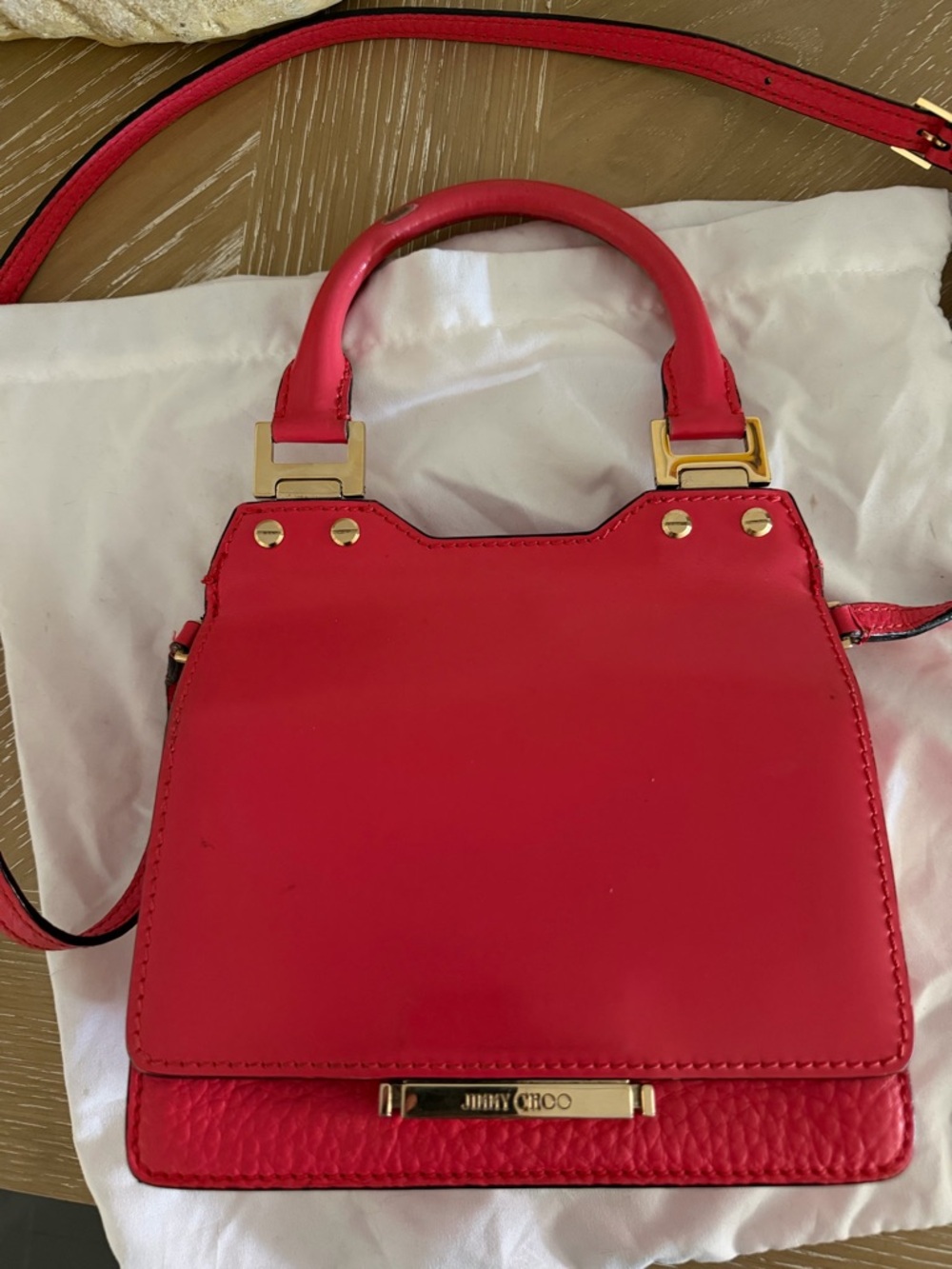 Jimmy Choo Hot Pink Leather Top-Handle Crossbody - Picture 11 of 16